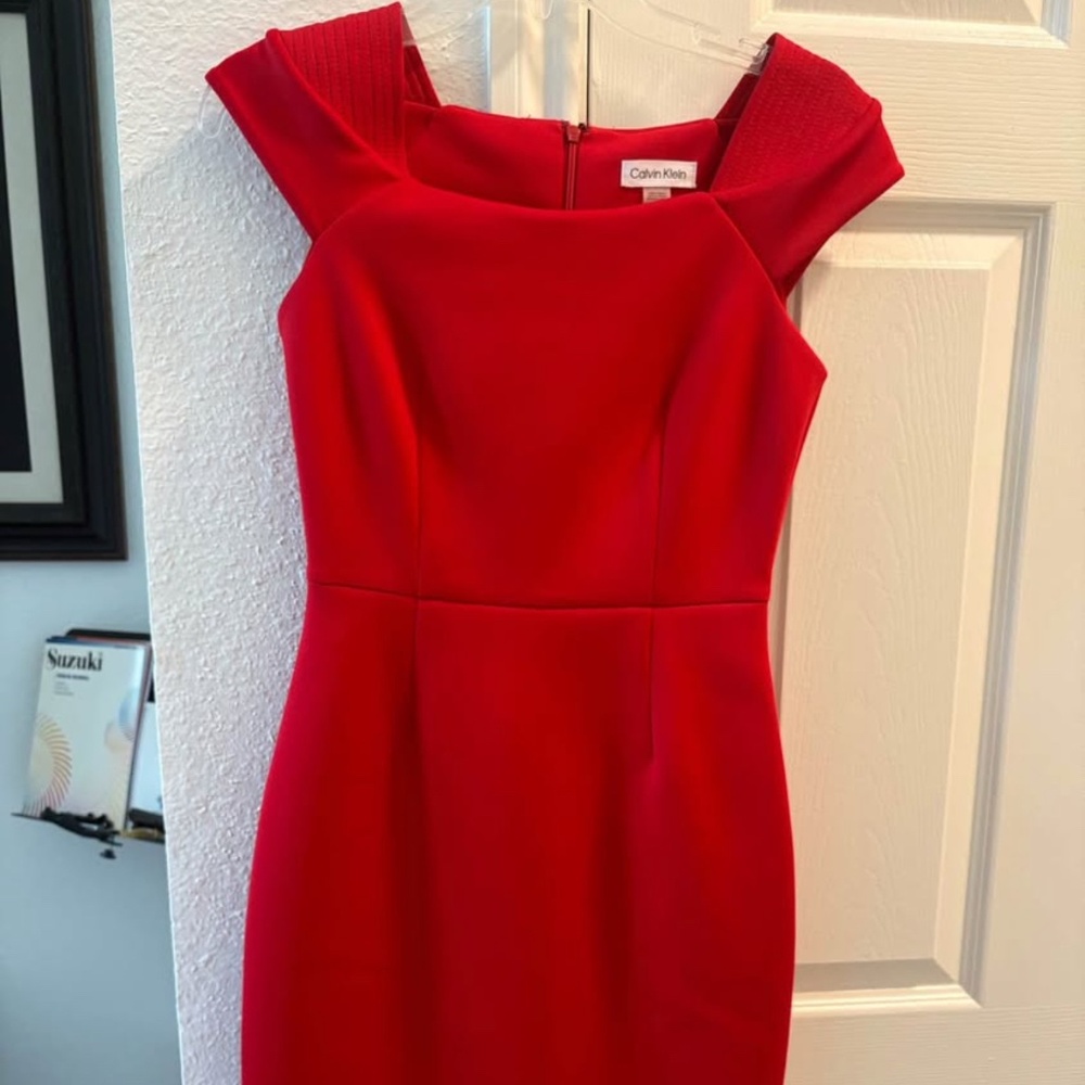 Calvin Klein Red Sheath Dress-size 2- NWOT